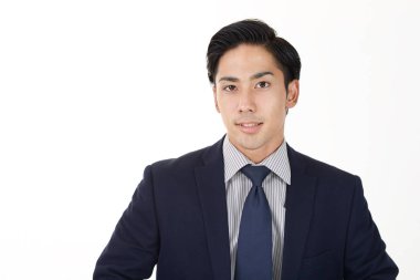 Yakışıklı bir iş adamının portresi.