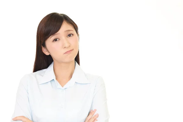 Asiatische Junge Frau Unzufriedener Ausdruck — Stockfoto