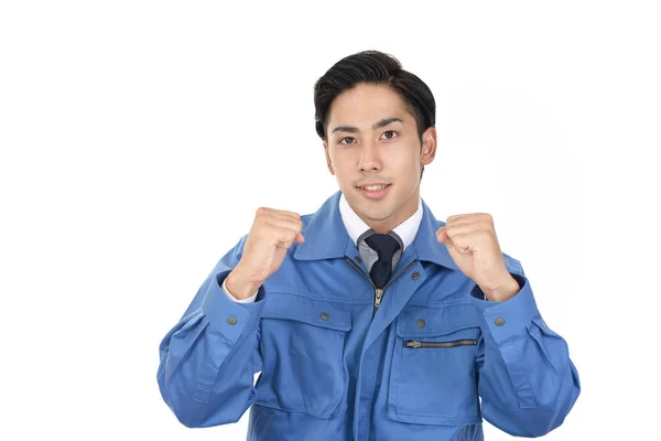 Asiático Trabajador Disfrutando Éxito — Foto de Stock