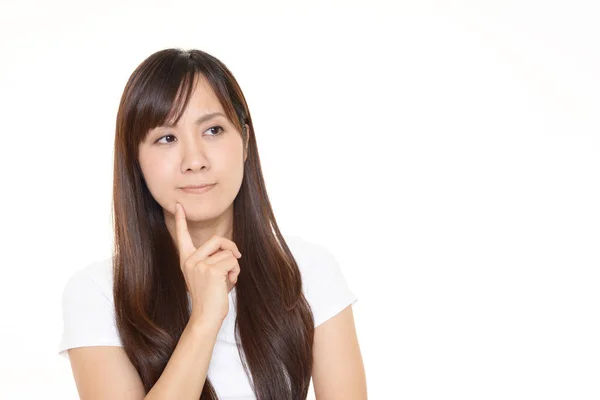 Portrait Woman Looking Uneasy — Stock Photo, Image