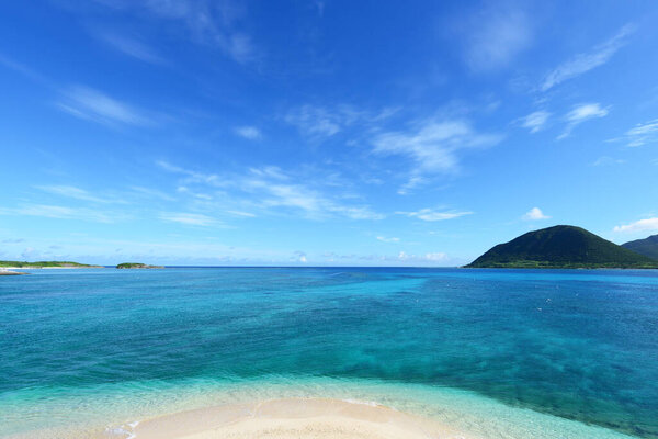 Beautiful blue sky and sea of Okinawa