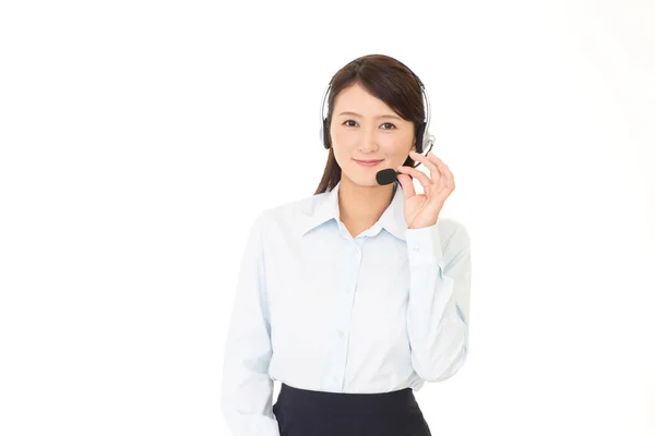 Operatore Call Center Sorridente — Foto Stock