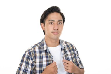 Yakışıklı bir adamın portresi.