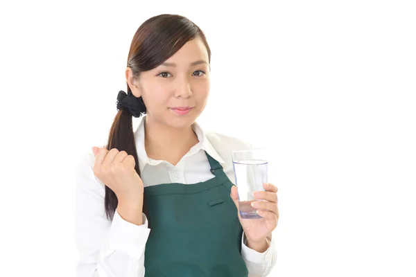 Woman Holding Glass Water — Stock Photo, Image