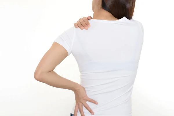 Woman Suffering Shoulder Pain — Stock Photo, Image