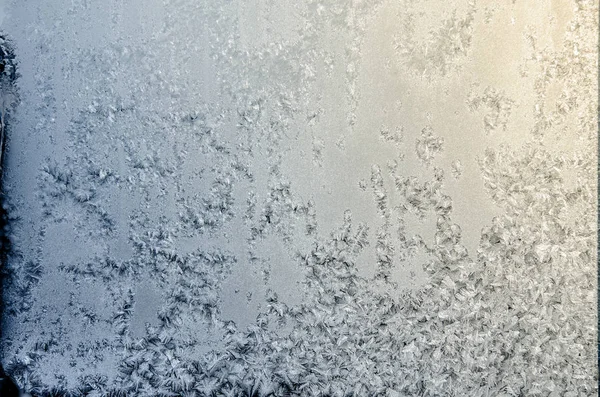 Winter Frostwork Window Glass Useful Texture Background — Stock Photo, Image