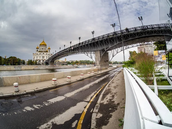 Moskau Russland September 2018 Christuskathedrale Und Patriarchalische Brücke Über Den — Stockfoto