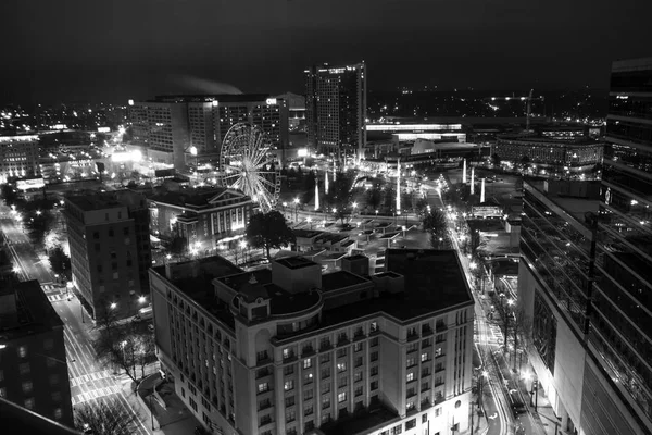 Atlanta Usa Mars 2014 Vue Aérienne Nuit Vers Cnn Center — Photo