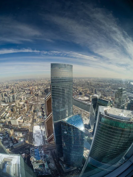 Veduta aerea di Mosca, Russia centro con Mosca City grattacieli centro commerciale internazionale — Foto Stock