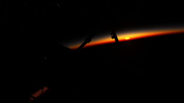 Estación Espacial Internacional Fondo Del Amanecer Animación — Vídeo de stock