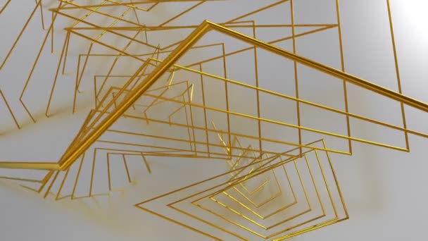 Fundo Animado Abstrato Fio Ouro Animação Looping Sem Costura — Vídeo de Stock
