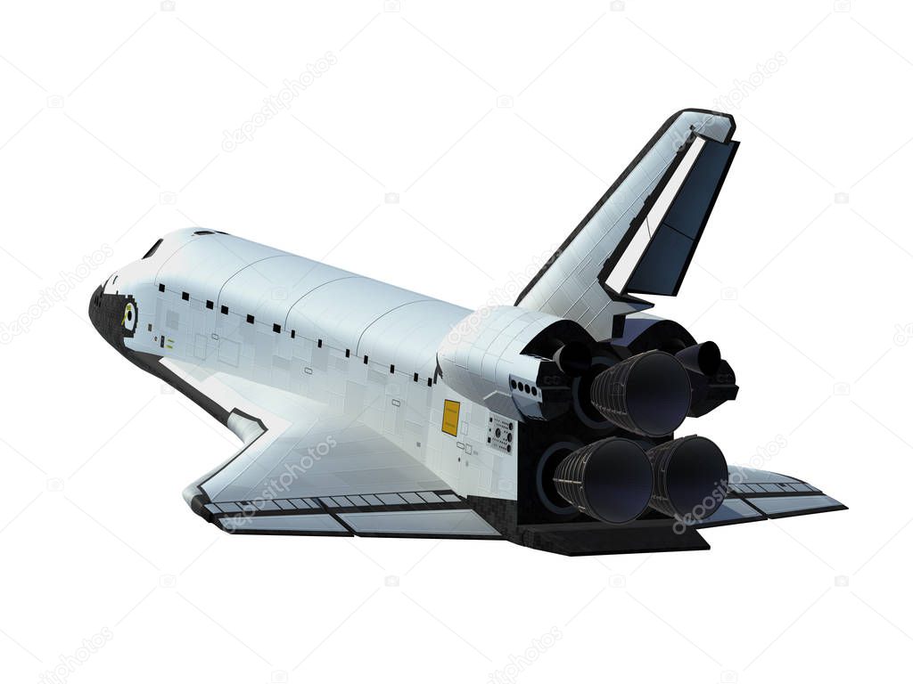 American Space Shuttle Isolated On White Background