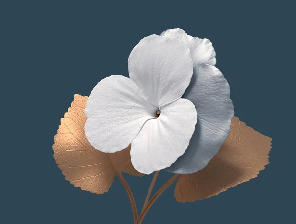 Conceptuele synthetische bloem altviool op blauwe achtergrond — Stockfoto