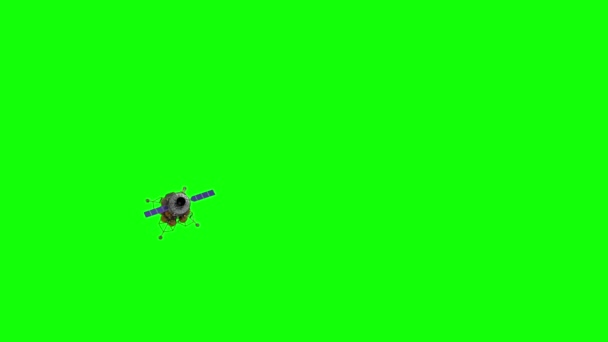 绿色屏幕上的乘员探测车飞行 3D动画 您可以使用任何背景为您的项目 你可以在我的投资组合中找到完整的场景 — 图库视频影像
