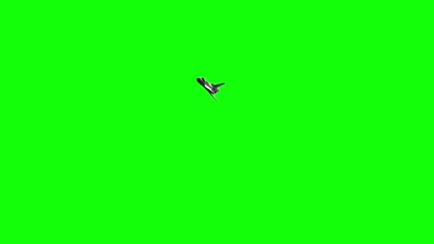 Flight Space Shuttle Groen Scherm Animatie — Stockvideo