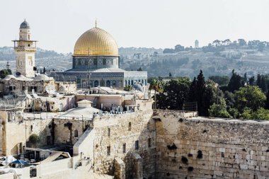 Jerusalem batı duvarı görünümü, Mescid-i Aksa ve Kudüs Arkeoloji Parkı İsrail, Ortadoğu
