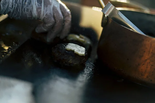 Hogy Mindenféle Vörös Hús Friss Nyers Vörös Húsok Előkészítése — Stock Fotó