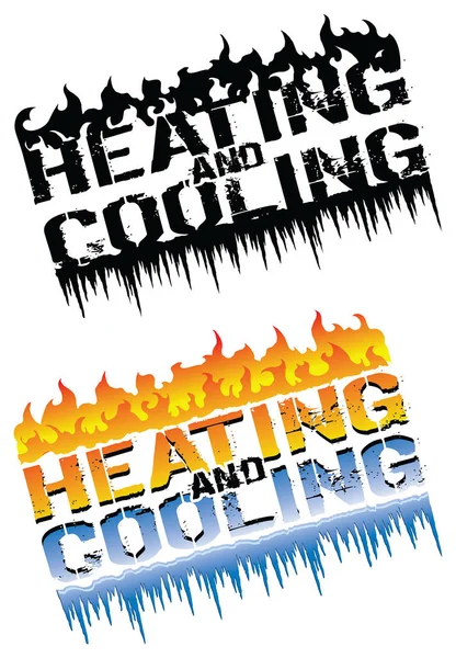 Vytápění Chlazení Emblémy Obrázek Který Lze Použít Pro Vytápění Chlazení — Stockový vektor