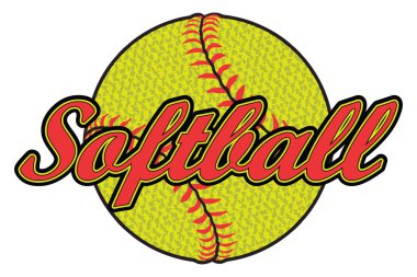 Softbol tasarım dokulu topu ile siz veya ekibiniz tarafından t-shirtler, el ilanları, reklamlar, formaları veya herhangi bir promosyon malzemeleri için kullanılabilir bir softball tasarım bir örnektir.