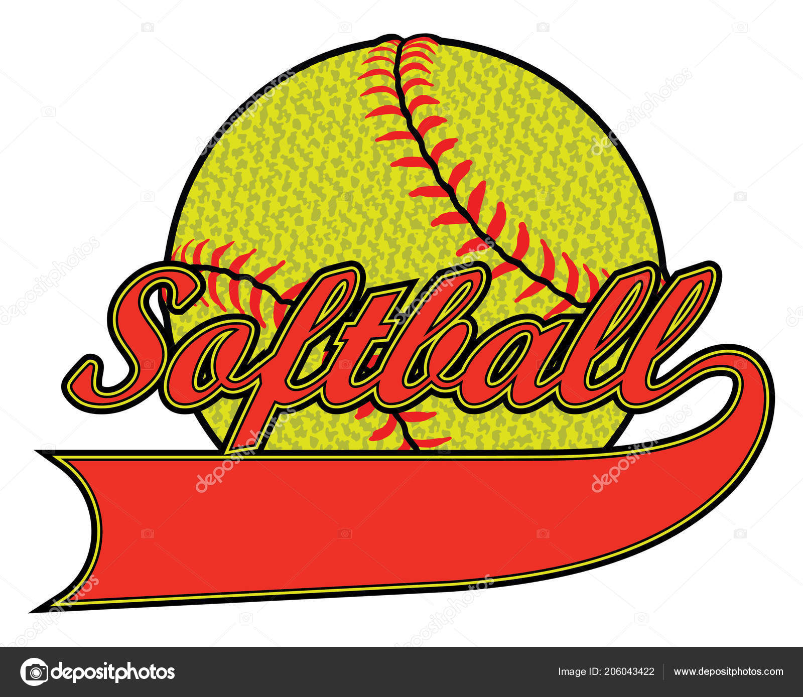 Softball Banner Textured Ball Illustration Softball Design Including Banner Your Stock