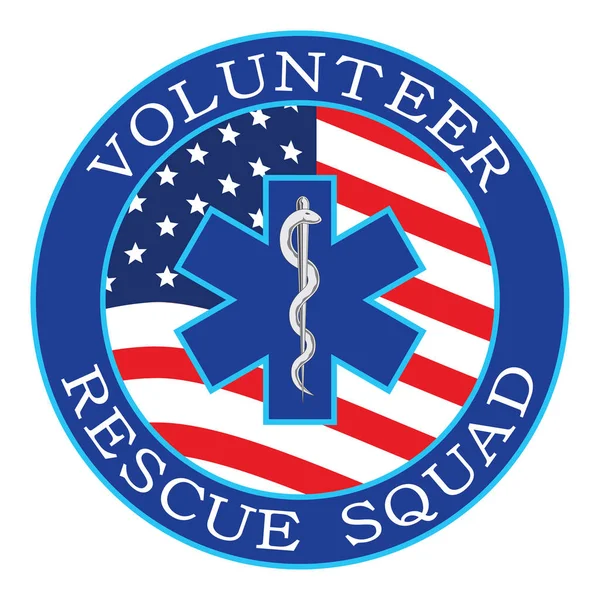 Volunteer Rescue Squad Design Flag Uma Ilustração Que Pode Ser — Vetor de Stock