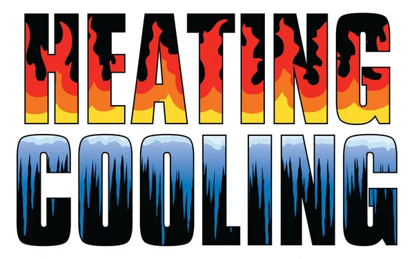Calefacción Refrigeración Fuego Hielo Una Ilustración Una Ilustración Que Puede — Vector de stock