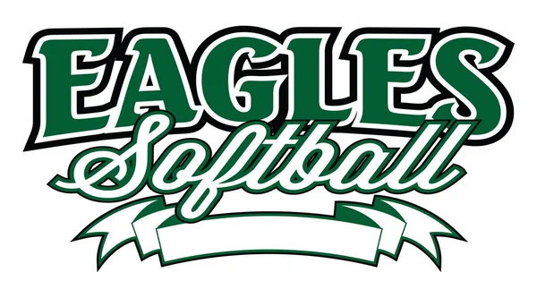 Eagles Softball Banner Modelo Design Que Inclui Texto Estilizado Banner — Vetor de Stock