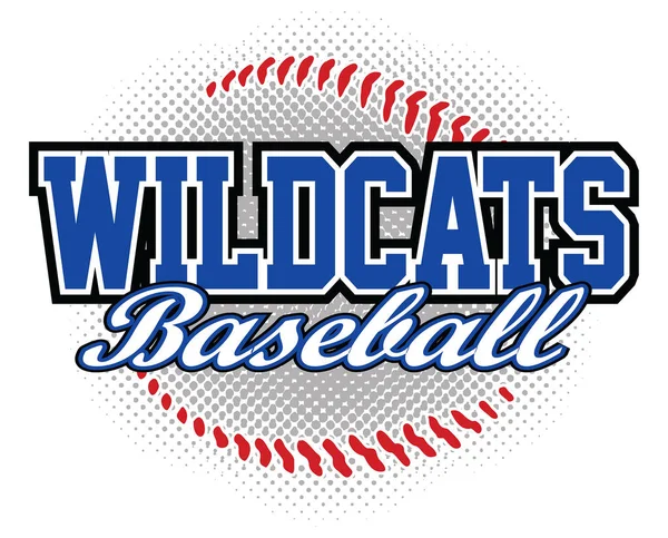 Wildcats Baseball Design Una Plantilla Diseño Mascotas Que Incluye Texto — Archivo Imágenes Vectoriales