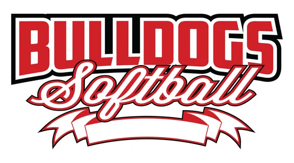 Bulldogs Softball Design Banner Modelo Design Equipe Que Inclui Texto — Vetor de Stock