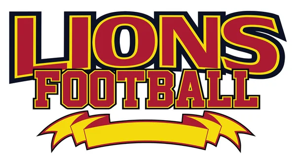 Lions Football Banner Teamdesignmall Som Innehåller Text Och Tom Banderoll — Stock vektor