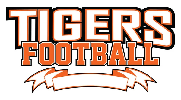 Tigers Football Banner Modelo Design Equipe Que Inclui Texto Banner — Vetor de Stock