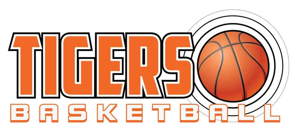 Tigers Basketball Design Modelo Design Esportivo Que Inclui Texto Gráfico —  Vetores de Stock