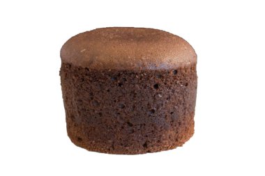 Beyaz arka plan ile izole çikolata volkan erimiş lav kek