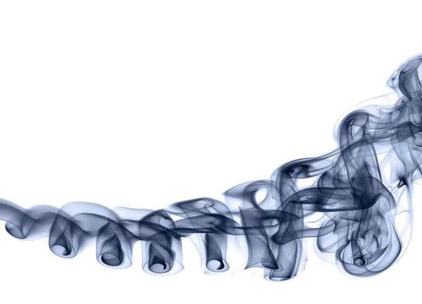 Nero Fumo Vorticoso Sfondo Bianco — Foto Stock