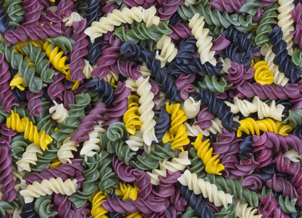Fantazyjne Kolorowe Spirali Makaron Bliska Jedzenie — Zdjęcie stockowe