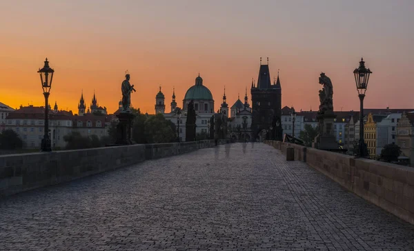 Ponte Carlo Praga All Alba — Foto Stock