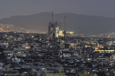 Gece resmi şehir Barcelona İspanya
