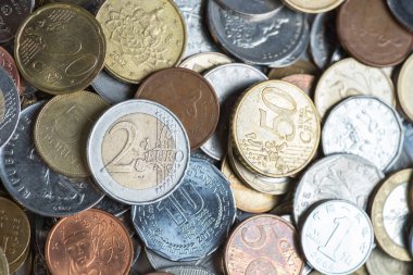 Arka plan Euro para paralar. Metin için yer kopyalayın