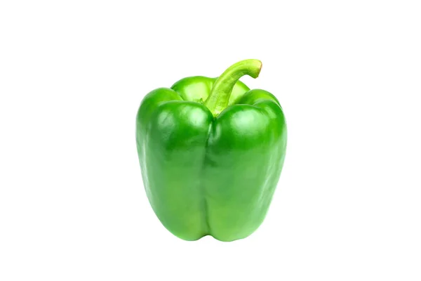 Fresh bright green peppers on a white background. — Stock Photo, Image