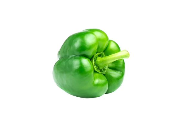 Fresh bright green peppers on a white background. — Stock Photo, Image