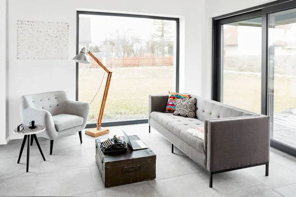Moderní Obývací Pokoje Skandinávském Stylu — Stock fotografie