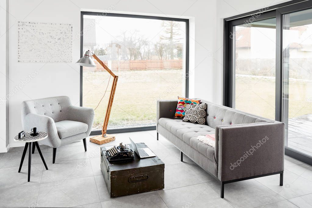 Modern living room in scandinavian style