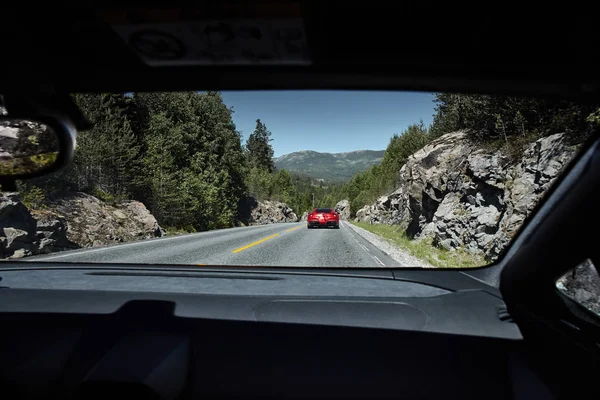 Rjukan Noorwegen 2016 Een Zicht Weg Van Een Bewegende Lamborghini — Stockfoto