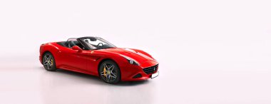 Varşova / Polonya - 04.13.2019: Red Ferrari California T stüdyoda yakalandı. V8 BiTurbo motorlu Cabriolet, 3.9L, 560 hp