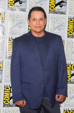 Raymond Cruz attends the Batman Azteca: Choque de Imperios (Aztec Batman: Clash of Empires) press room during Comic Con International at the Bayfront Hilton Hotel on July 24, 2025.