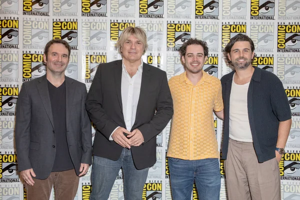 Brandon Roberts, Simon Franglen, Mick Giacchino, Alexander Seaver attend the 11th Annual Musical Anatomy of a Superhero press room during Comic Con International at the Bayfront Hilton Hotel on July 24, 2025.