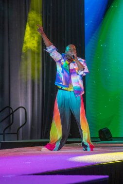 Michael James Scott performs at 11th Annual Her Universe Fashion Show, Presented by Universal, during Comic Con International Seaport Ballroom of the Manchester Grand Hyatt Hotel on July 24, 2025.