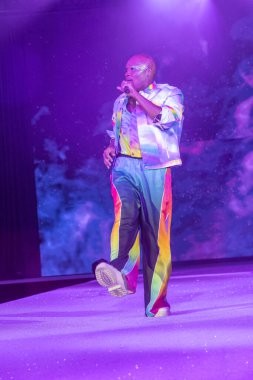 Michael James Scott performs at 11th Annual Her Universe Fashion Show, Presented by Universal, during Comic Con International Seaport Ballroom of the Manchester Grand Hyatt Hotel on July 24, 2025.