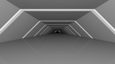 Uzun 3d tünel ve çalışan ışık