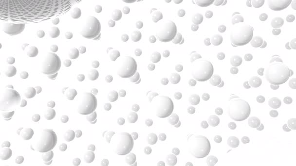 运动在空间中渲染一个白色球阵列 — 图库视频影像